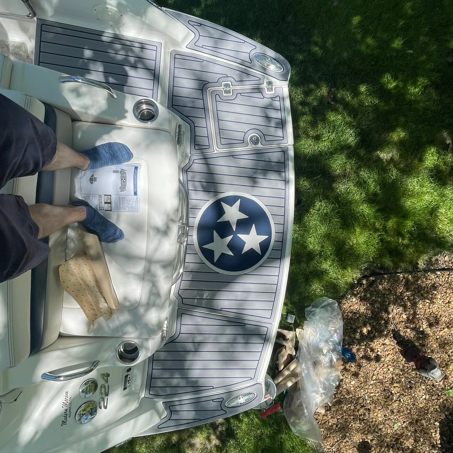 GatorStep boat flooring install by Lakebound Marine — Knoxville, TN