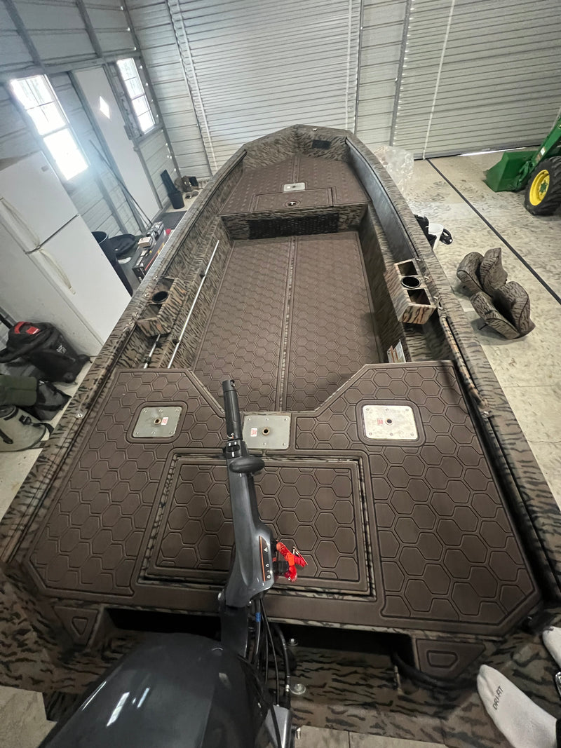 Custom GatorStep fishing boat flooring install — East Tennessee lakes